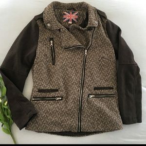 Miss London Tweed Moto Jacket